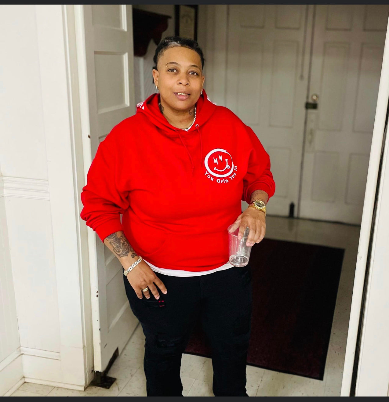 You Grin You In Logo Hoodie (Logo on Front and Back) XL-3XL