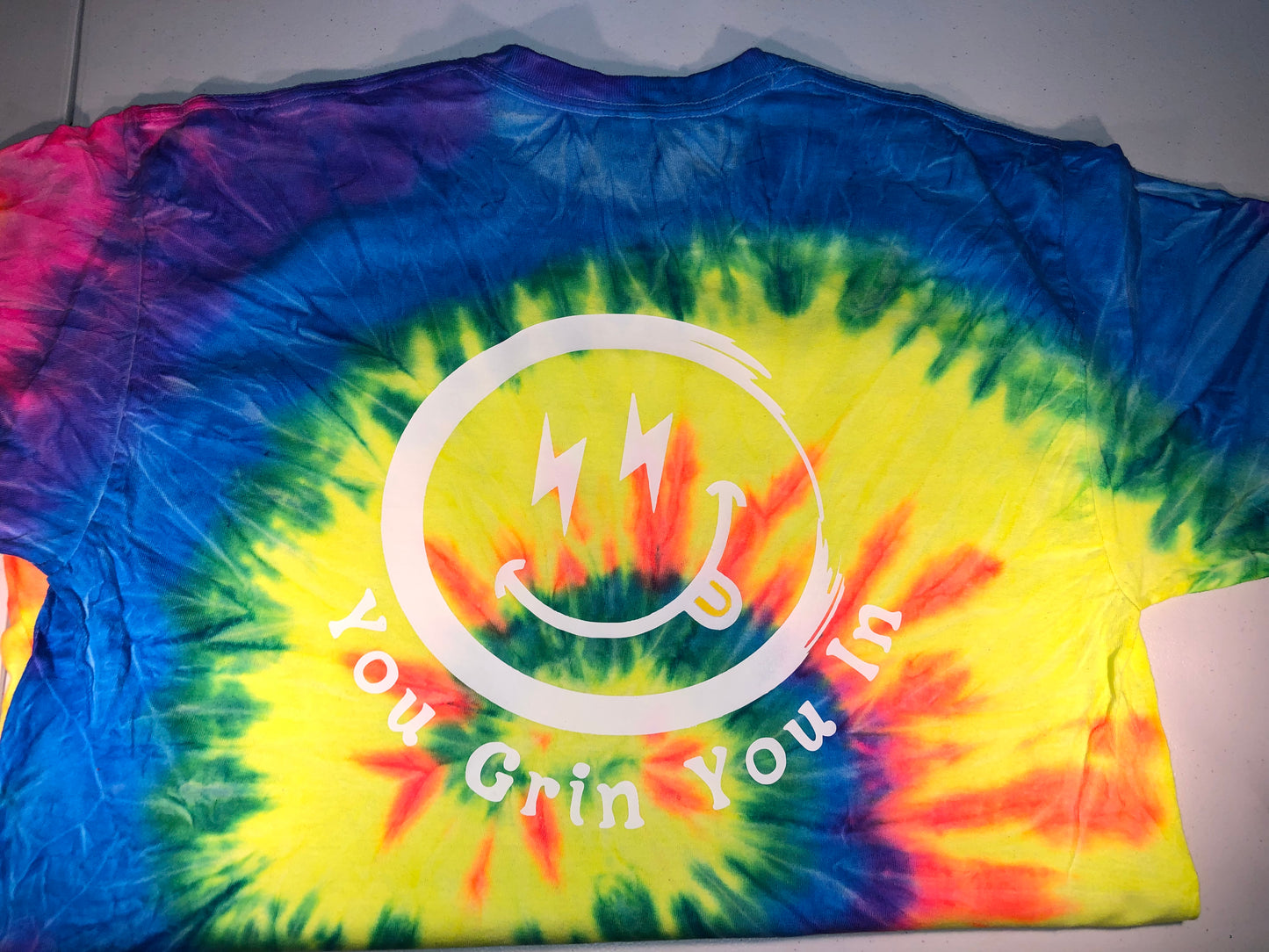 27B. YGYI Short Sleeve Tie Dye T-shirt (Medium logo on front) Small - Large